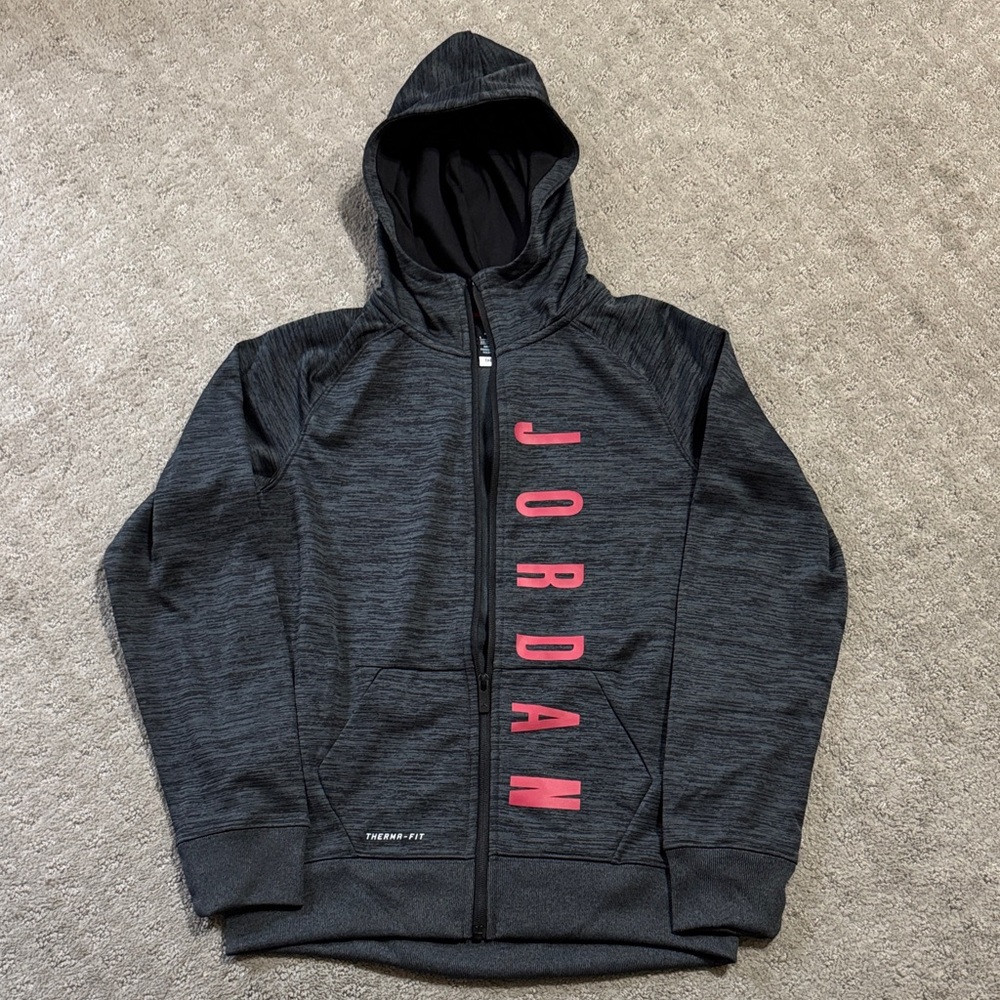 Jordan Kids Black and Red Hoodie Youth L